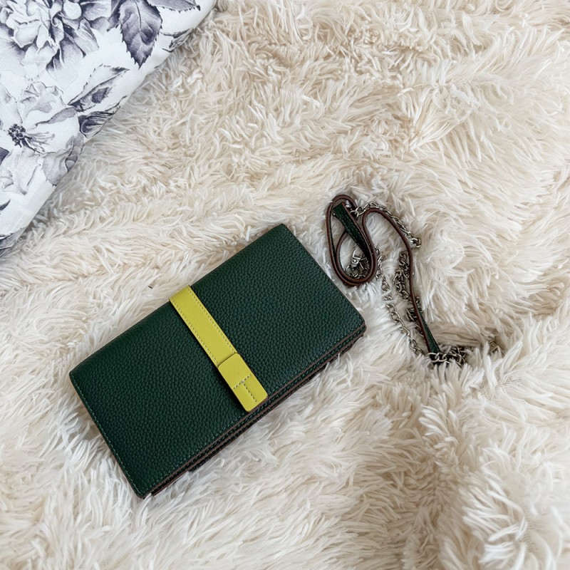 Жіночий шкіряний клатч Shona темно-зелений - 6 фото