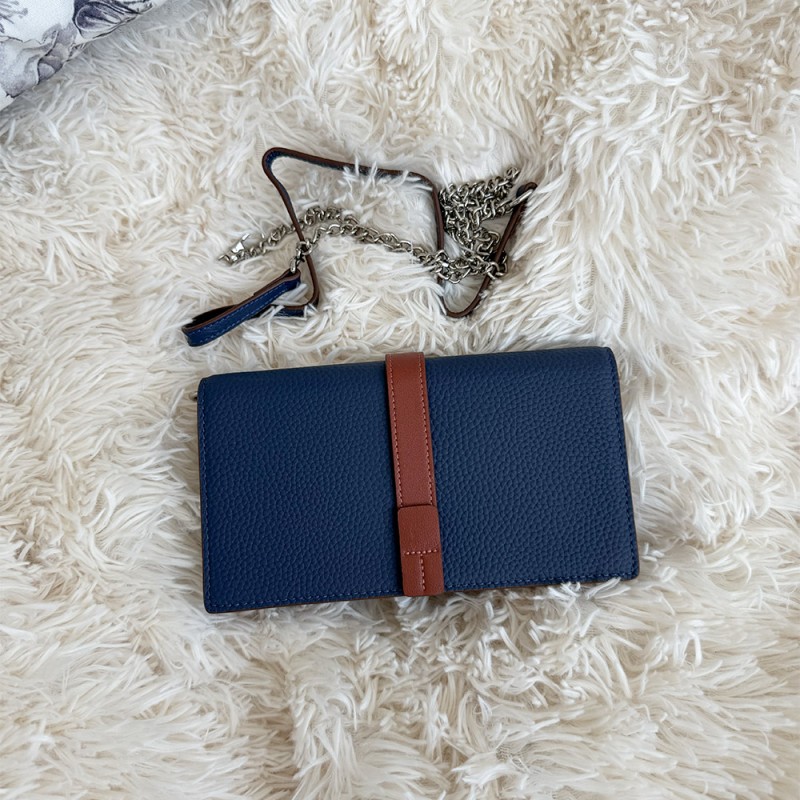 Жіночий шкіряний клатч Shona синій - 4 фото