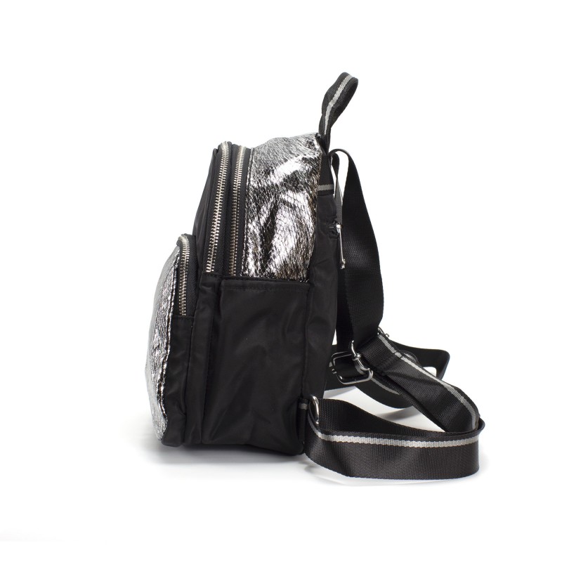 Жіночий рюкзак Juliet чорний з сріблом - 2 фото