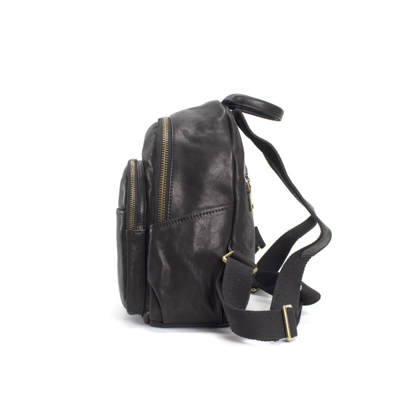 Жіночий шкіряний рюкзак Kate чорний - 2 фото