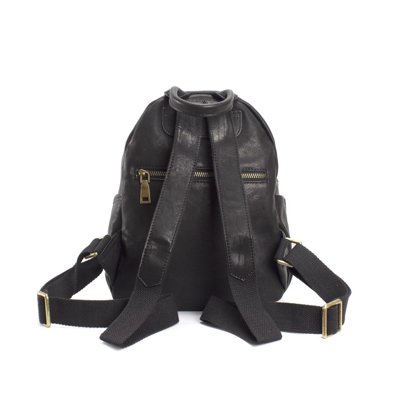 Женский кожаный рюкзак Kate черный - 3 фото