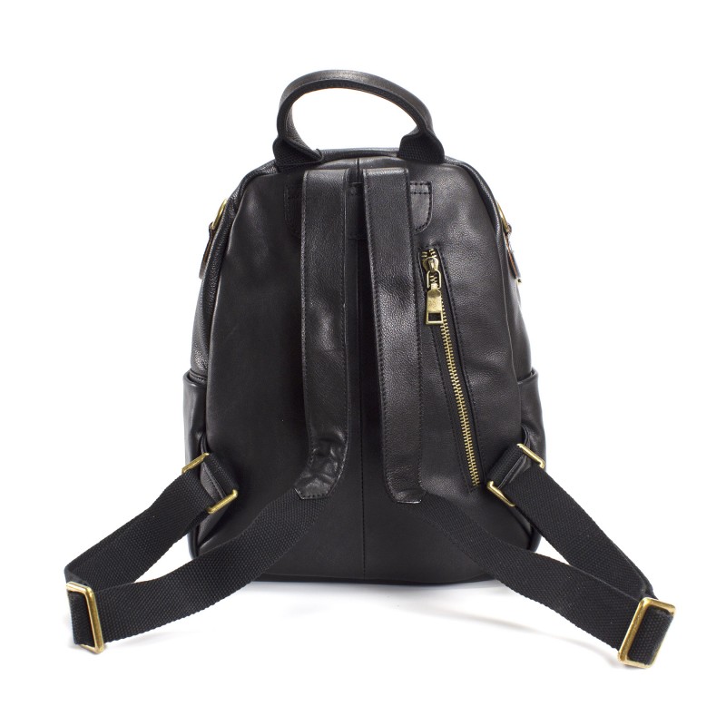 Жіночий шкіряний рюкзак Fiona чорний - 3 фото