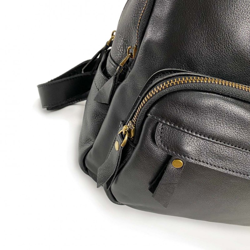 Жіночий шкіряний рюкзак Freedom чорний - 6 фото