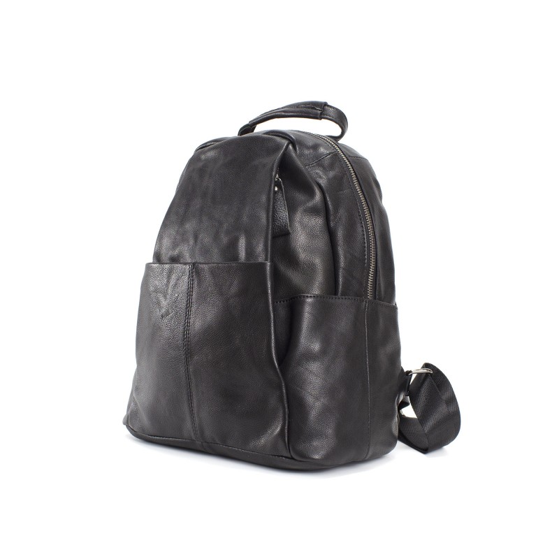 Женский кожаный рюкзак Terri черный - 1 фото