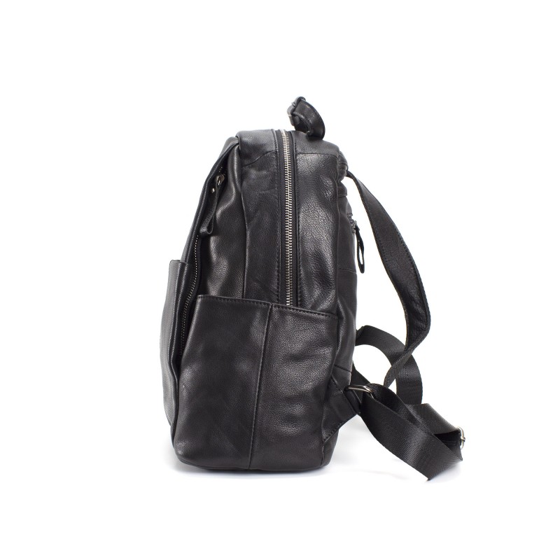 Женский кожаный рюкзак Terri черный - 2 фото