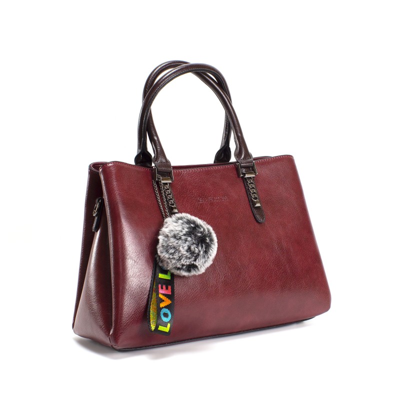 Женская классическая сумка Isa Paulina SE бордовая - 2 фото