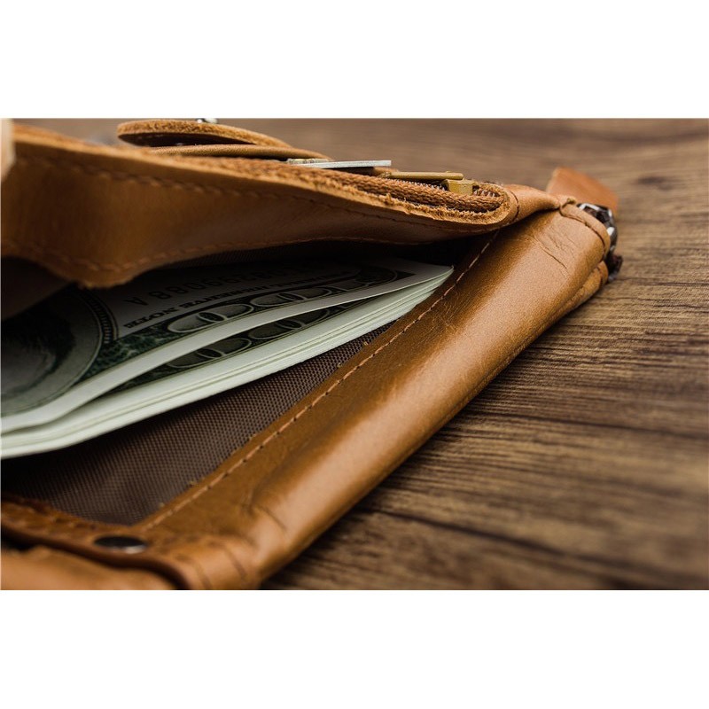 Чоловічий шкіряний гаманець Allen світло-коричневий - 6 фото
