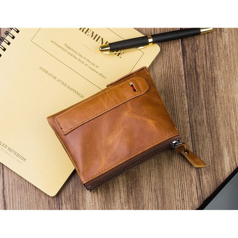 Чоловічий шкіряний гаманець Allen світло-коричневий - 8 фото