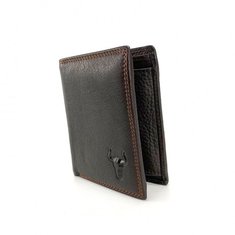 Чоловічий шкіряний гаманець Bull темно-коричневий - 1 фото
