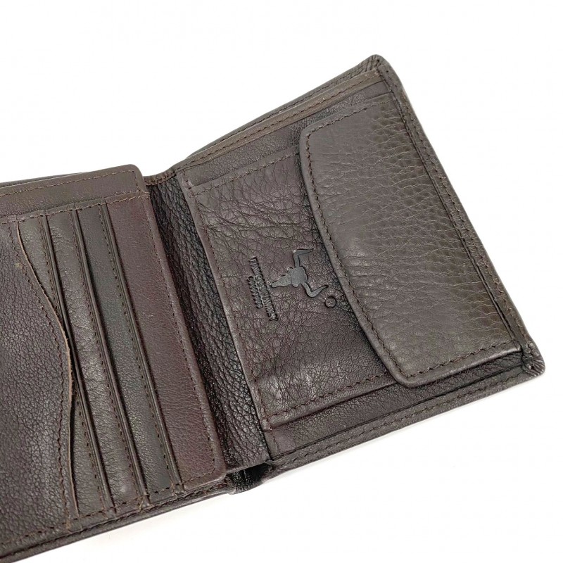 Чоловічий шкіряний гаманець Bull темно-коричневий - 3 фото
