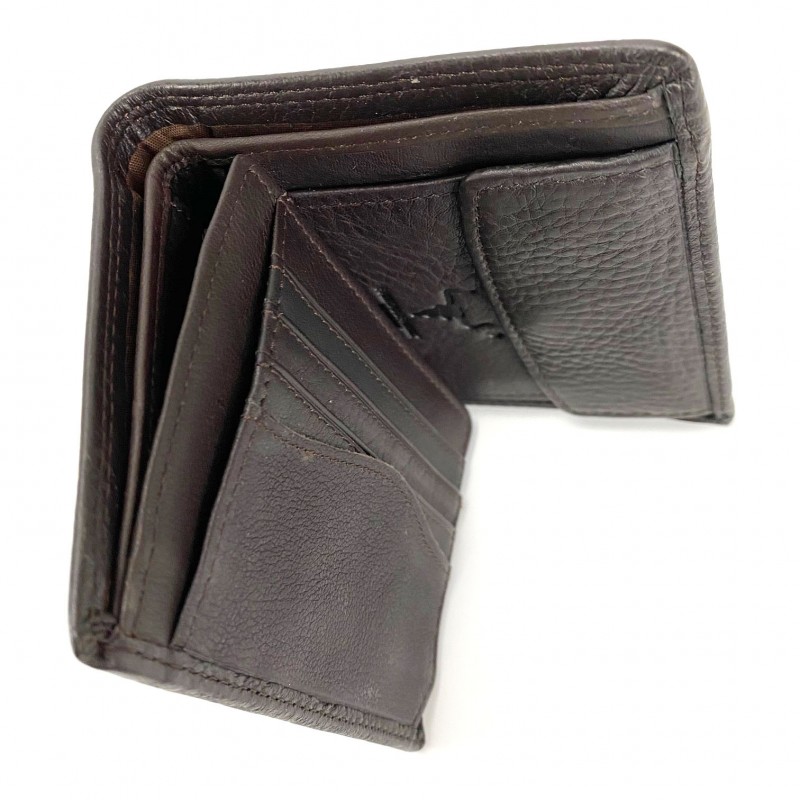 Чоловічий шкіряний гаманець Bull темно-коричневий - 5 фото
