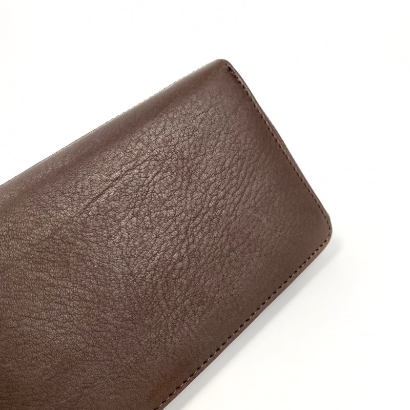 Шкіряний гаманець на блискавці Texas темно-коричневий - 2 фото