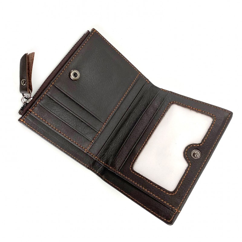 Чоловічий гаманець Kentucky шкіряний темно-коричневий - 4 фото