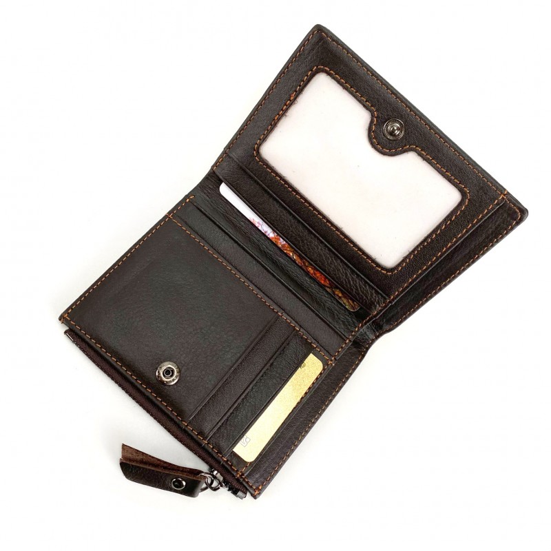Чоловічий гаманець Kentucky шкіряний темно-коричневий - 5 фото