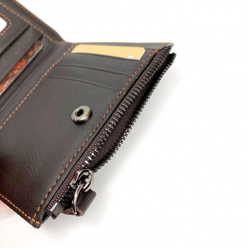 Чоловічий гаманець Kentucky шкіряний темно-коричневий - 8 фото