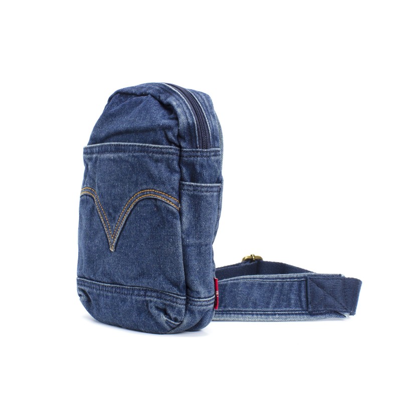 Мужская сумка слинг James джинсовая синяя - 2 фото