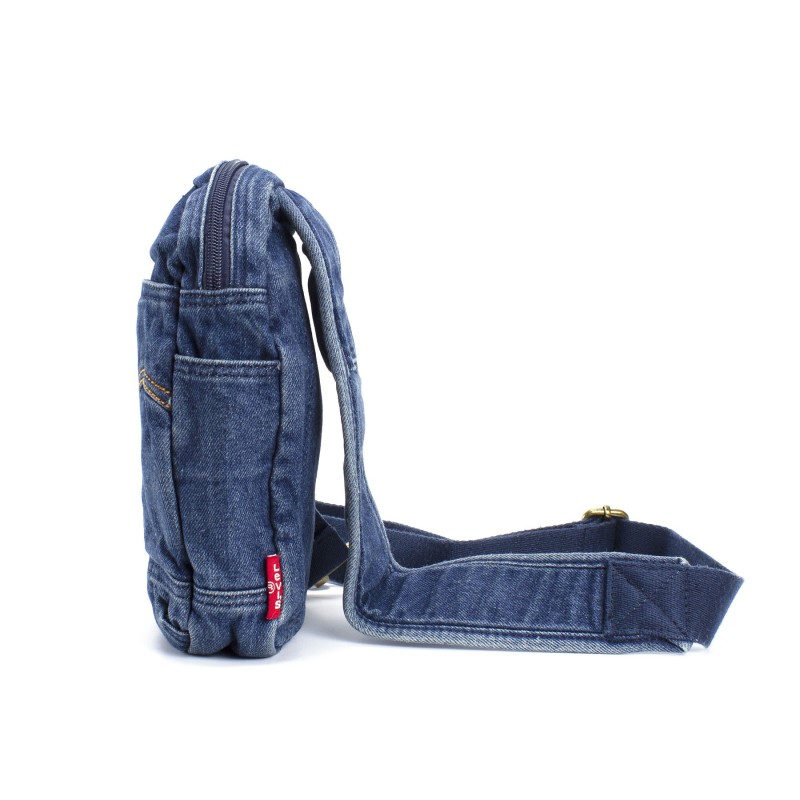 Мужская сумка слинг James джинсовая синяя - 3 фото