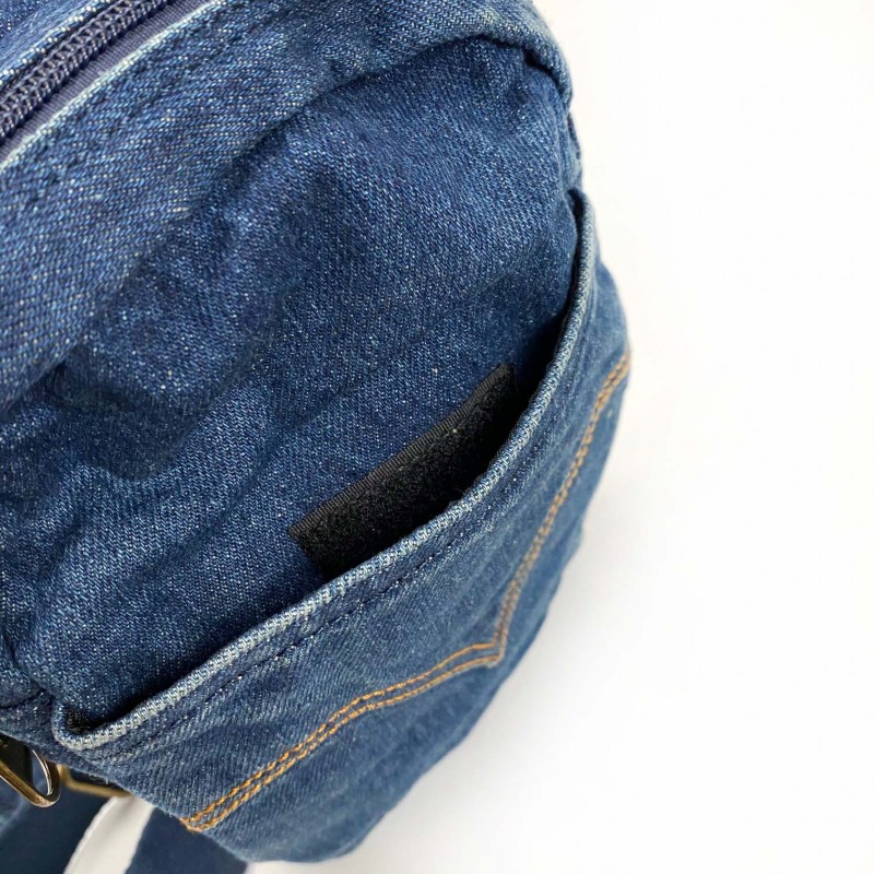 Мужская сумка слинг James джинсовая синяя - 6 фото