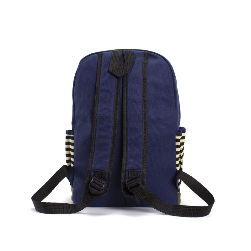 Женский рюкзак Paris синий с черными полосками - 2 фото