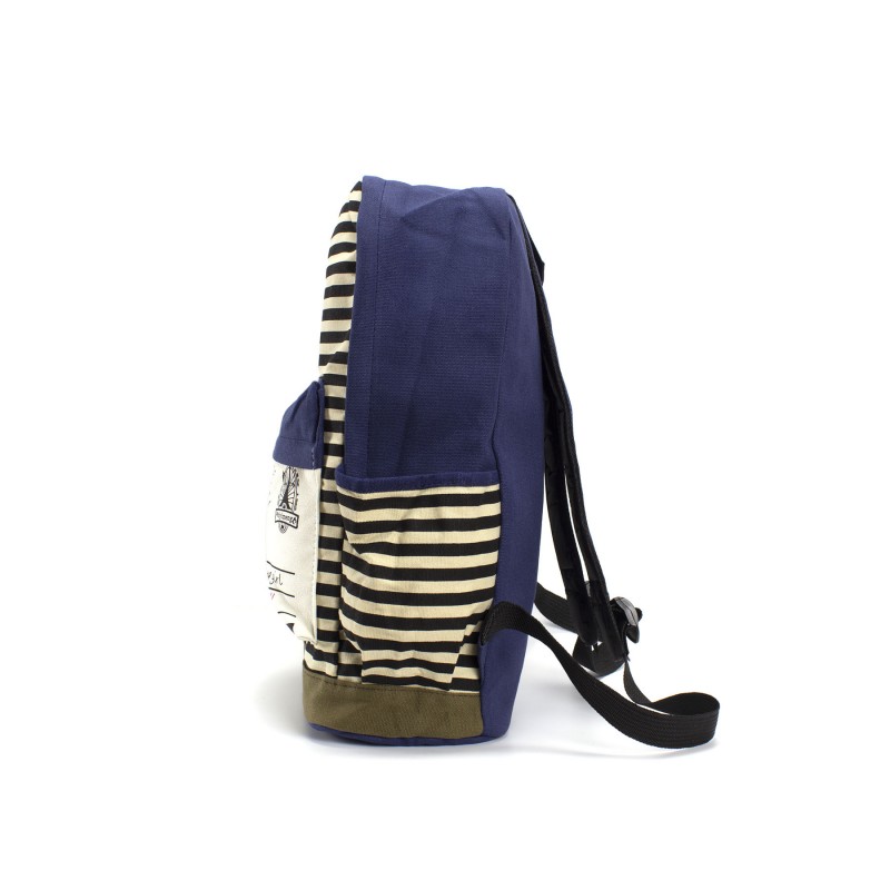 Женский рюкзак Paris синий с черными полосками - 3 фото