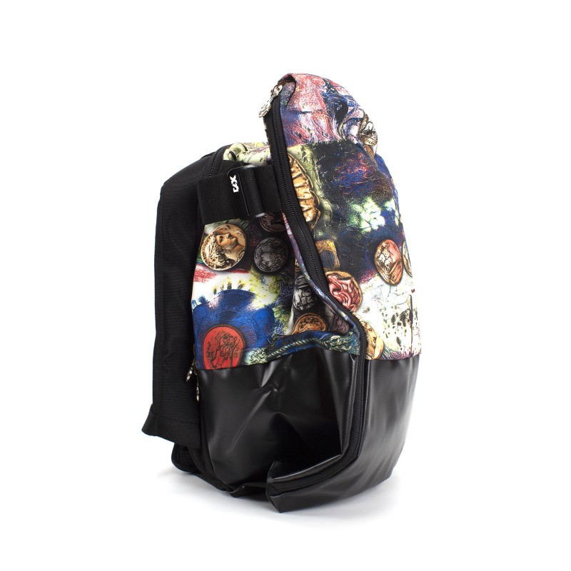 Мужской рюкзак Mackar Rome черный с разноцветным принтом фото