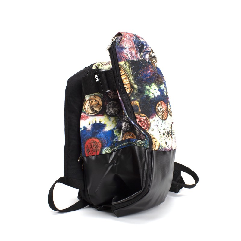 Чоловічий рюкзак Mackar Rome чорний з різнобарвним принтом - 2 фото