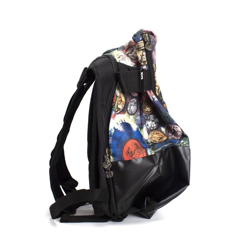 Чоловічий рюкзак Mackar Rome чорний з різнобарвним принтом - 3 фото