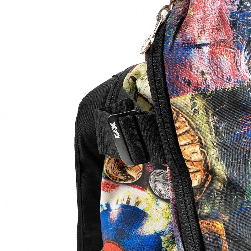 Мужской рюкзак Mackar Rome черный с разноцветным принтом - 8 фото