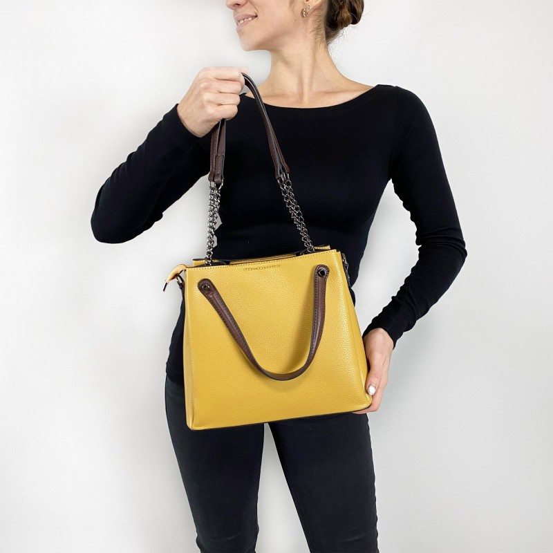Женская сумка Emily желтая - 9 фото