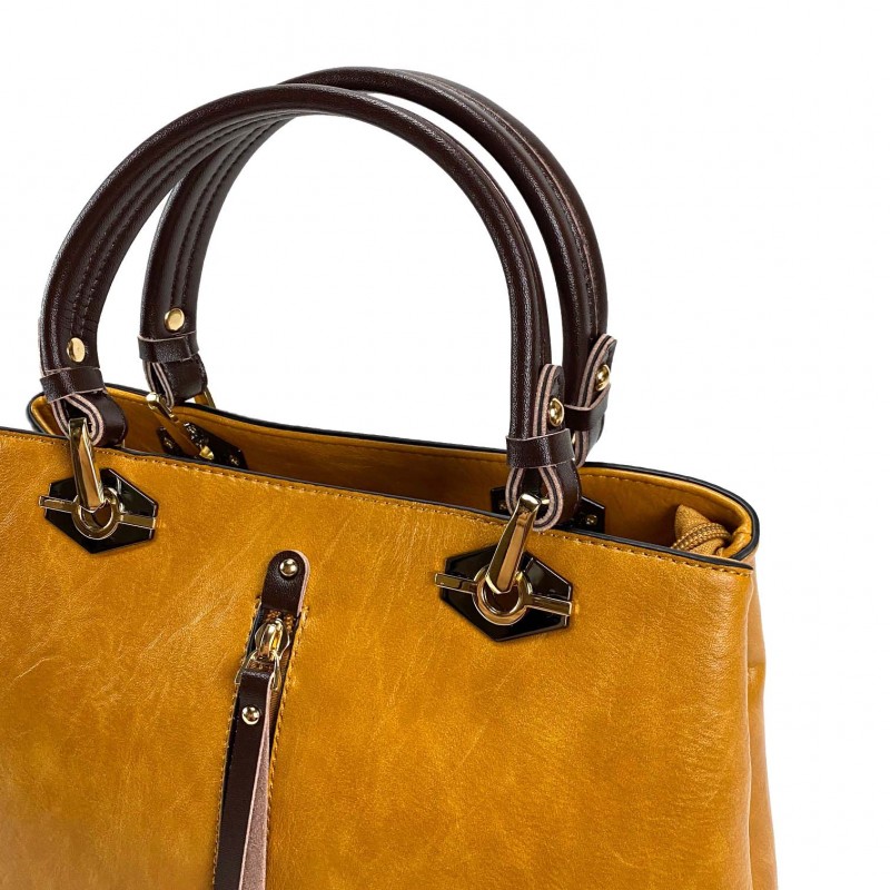 Жіноча класична сумка Miranda гірчична - 6 фото