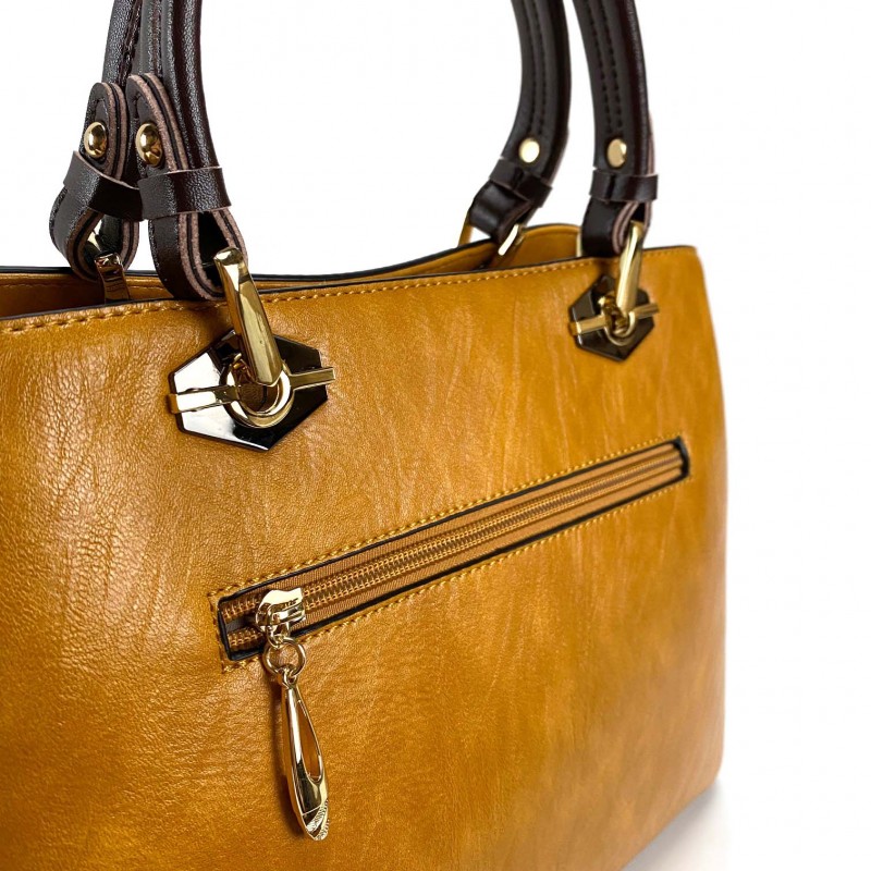 Жіноча класична сумка Miranda гірчична - 8 фото