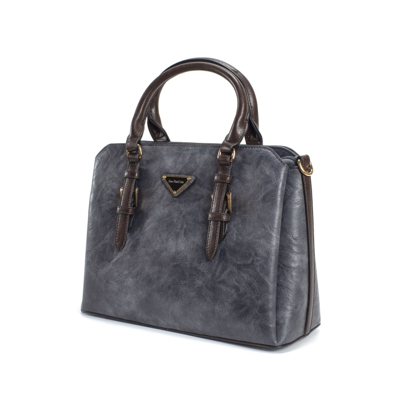 Женская классическая сумка Isa Paulina FL серо-синяя - 1 фото