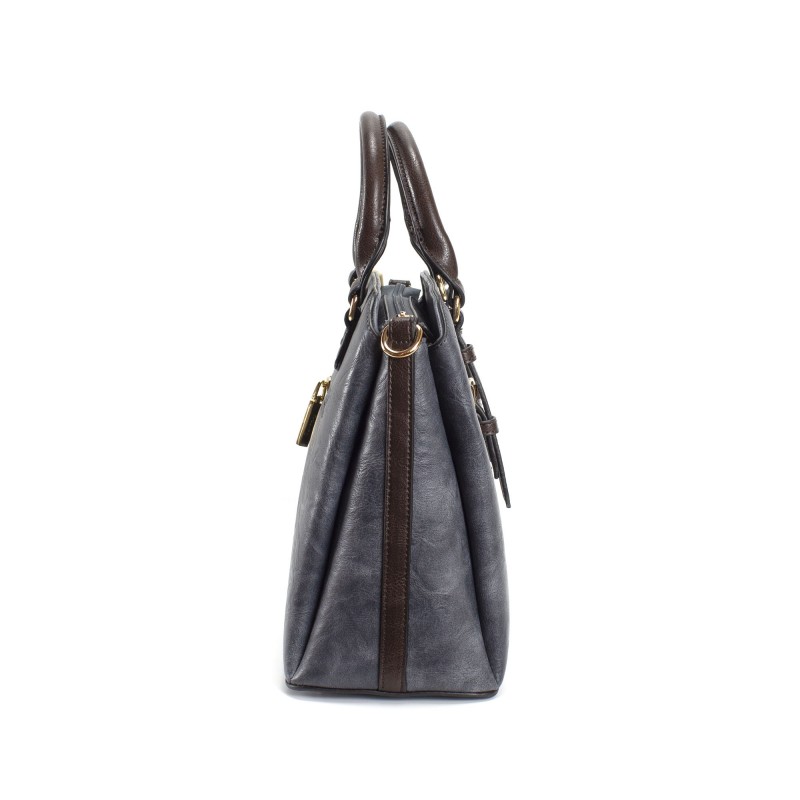 Женская классическая сумка Isa Paulina FL серо-синяя - 2 фото