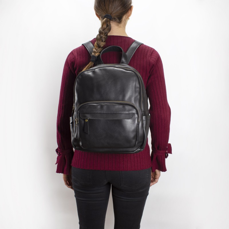 Жіночий шкіряний рюкзак Freedom чорний - 9 фото