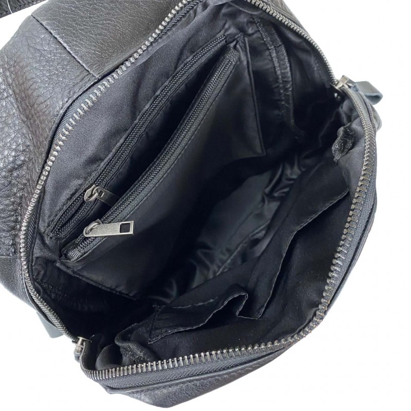 Жіночий шкіряний рюкзак Aero чорний - 7 фото