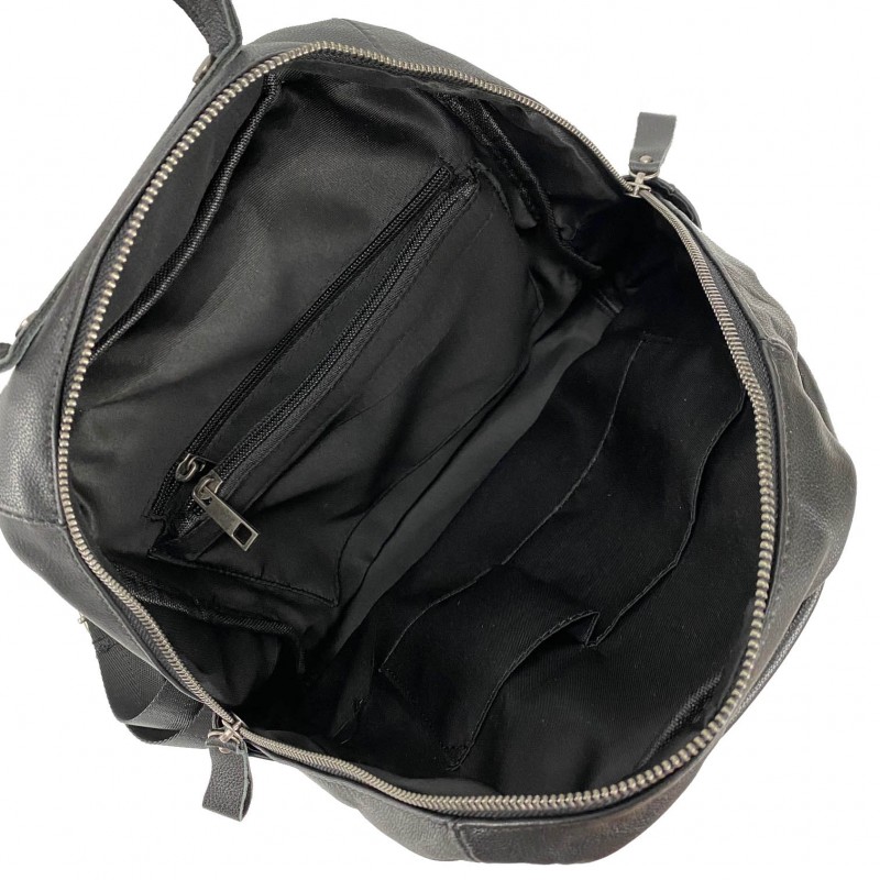 Женский кожаный рюкзак Terri черный - 6 фото