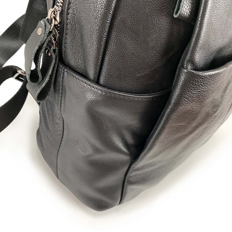 Женский кожаный рюкзак Terri черный - 7 фото