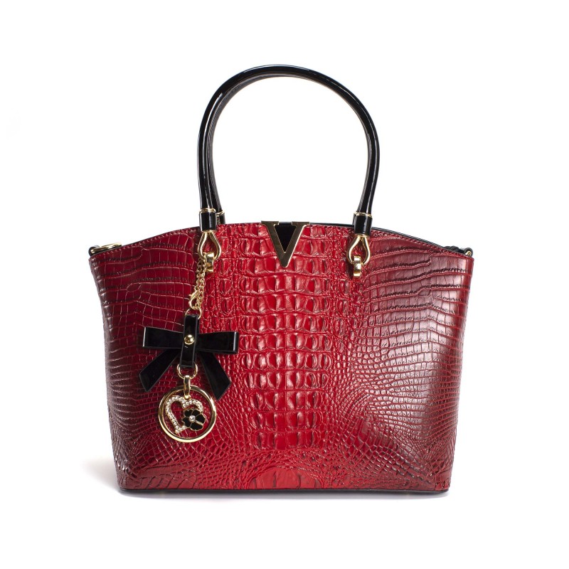Женская классическая сумка Inessa красная - 6 фото