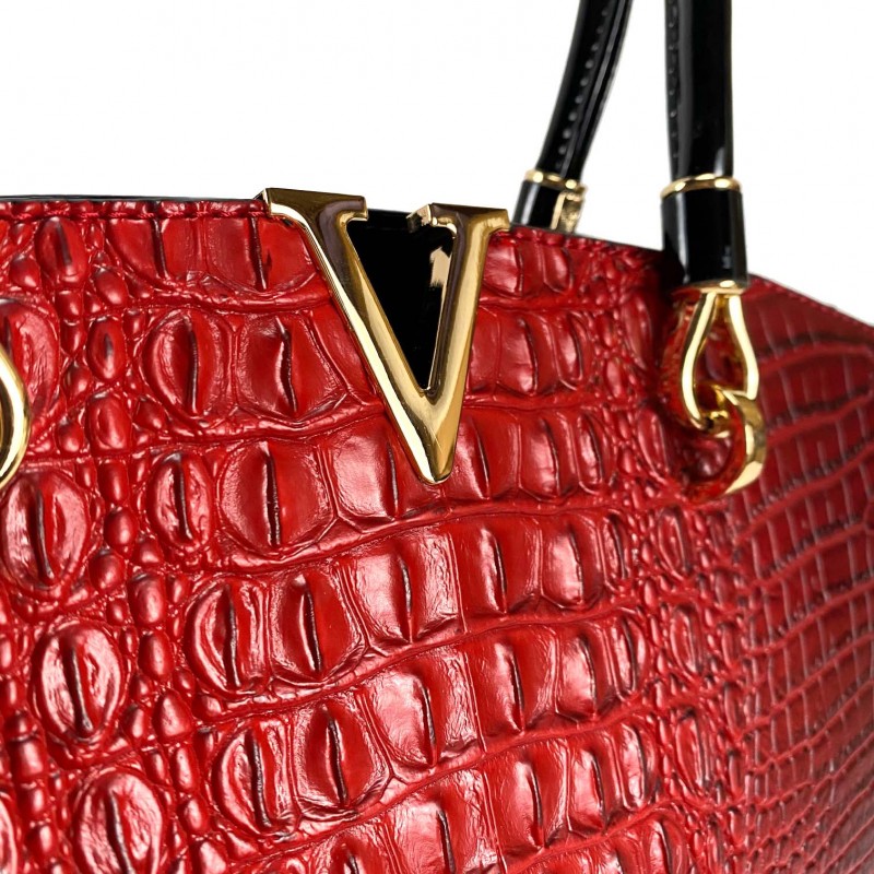 Жіноча класична сумка Inessa червона - 9 фото