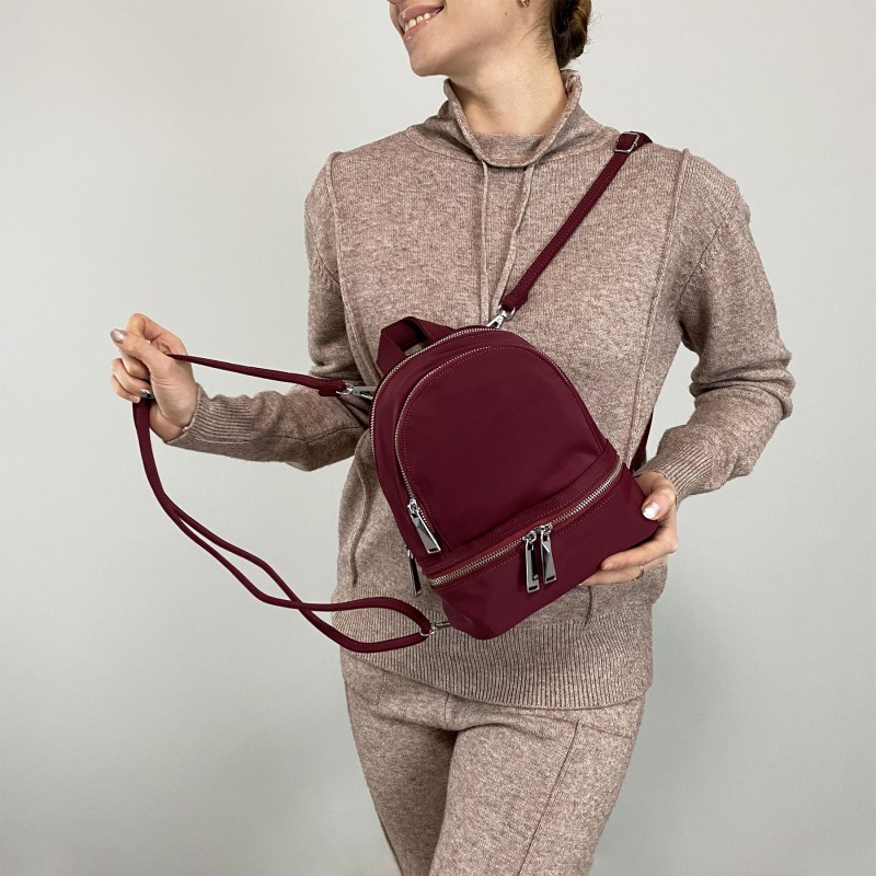 Жіночий рюкзак Eva бордовий - 5 фото