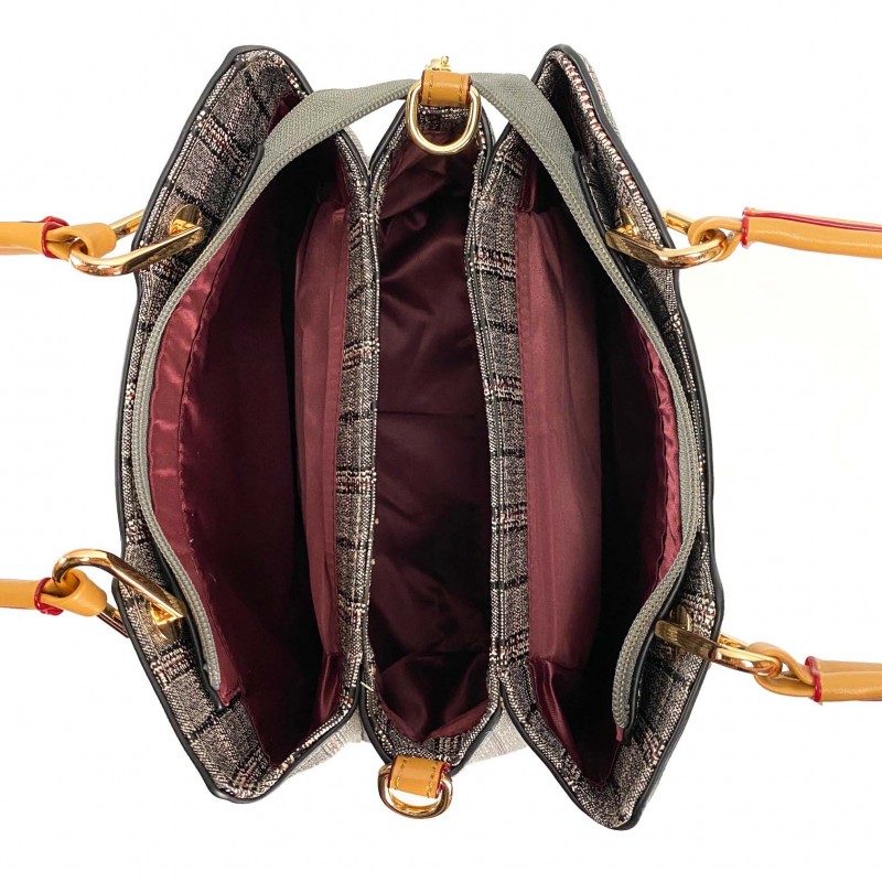 Жіноча класична сумка Melody сіра - 7 фото