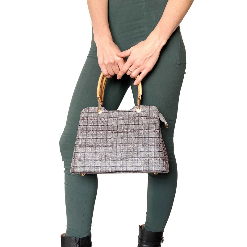 Жіноча класична сумка Melody сіра - 11 фото