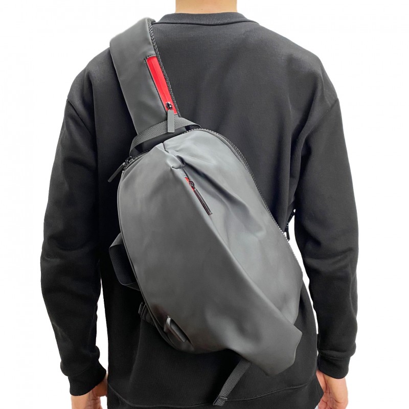 Рюкзак слінг Honor на одне плече чорний - 3 фото
