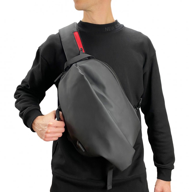 Рюкзак слінг Honor на одне плече чорний - 4 фото