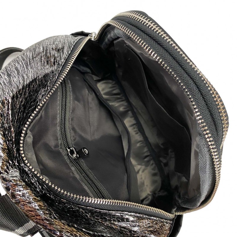 Жіночий рюкзак Juliet чорний з сріблом - 8 фото