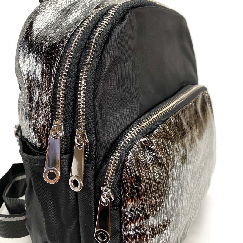 Жіночий рюкзак Juliet чорний з сріблом - 10 фото