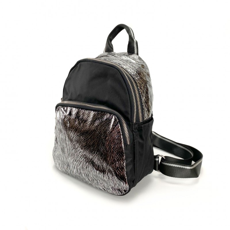 Жіночий рюкзак Juliet чорний з сріблом - 11 фото