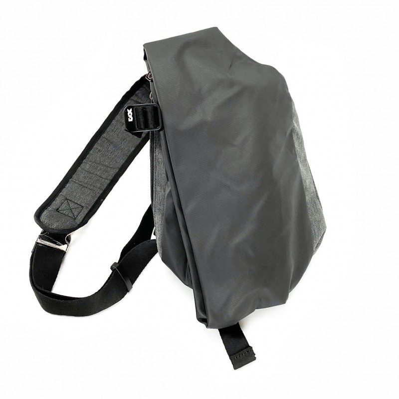 Мужская сумка слинг Mackar Edition через плечо серо-черная - 7 фото
