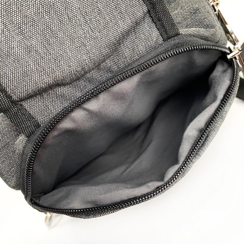 Мужская сумка слинг Mackar Edition через плечо серо-черная - 12 фото