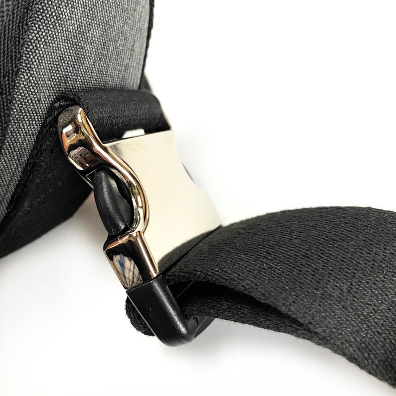 Мужская сумка слинг Mackar Edition через плечо серо-черная - 15 фото